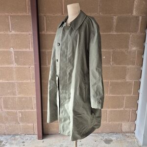 Vintage Rainfair Mens 42 Trench Coat Houndstooth Removable Liner Mod 60s